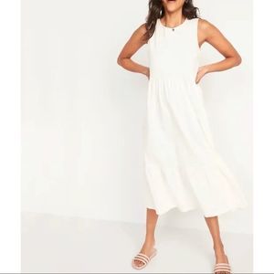Old Navy | Dresses | 23 Old Navy White Tiered Maxi Sleeveless Dress Nwt  Size Small | Poshmark
